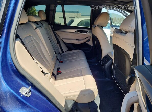 5UXTS3C56KLR72931 2019 BMW X3 Blue Rear interior view