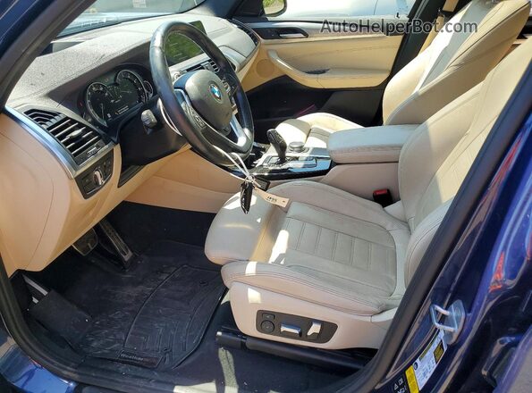 5UXTS3C59J0Y94452 2018 BMW X3 Blue Front interior view