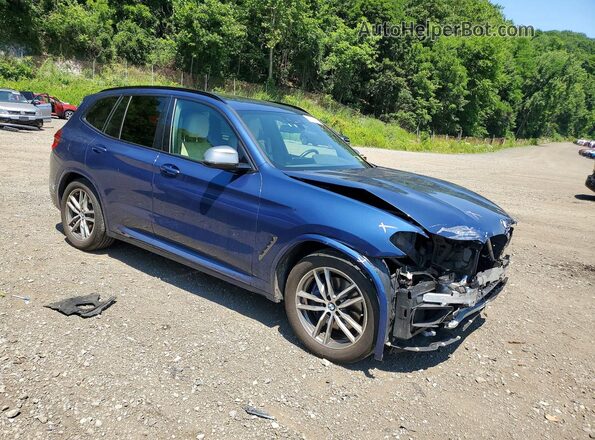 5UXTS3C59J0Y94452 2018 BMW X3 Blue Front right