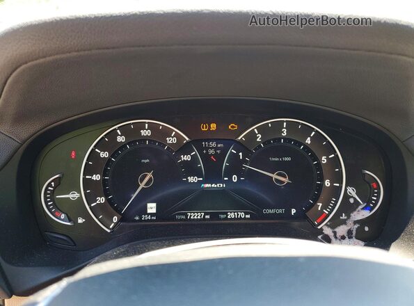 5UXTS3C59J0Y94452 2018 BMW X3 Blue Instrument cluster view