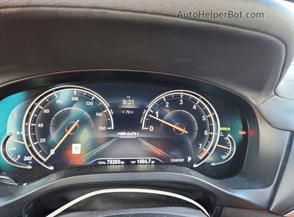 5UXTS3C59K0Z09968 2019 BMW X3 Blue Widok zestawu wskaźników
