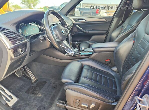 5UXTS3C59K0Z09968 2019 BMW X3 Blue Widok wnętrza z przodu
