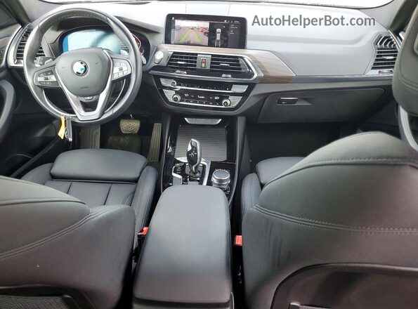 5UXTY3C01M9F84219 2021 BMW X3 Black წინა პანელის ხედი