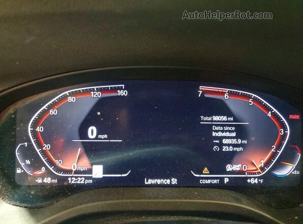 5UXTY3C02M9F52072 2021 BMW X3 Silver Instrument cluster view