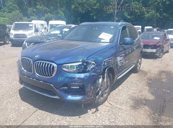 5UXTY3C02M9H33124 2021 BMW X3 Синий Вид спереди