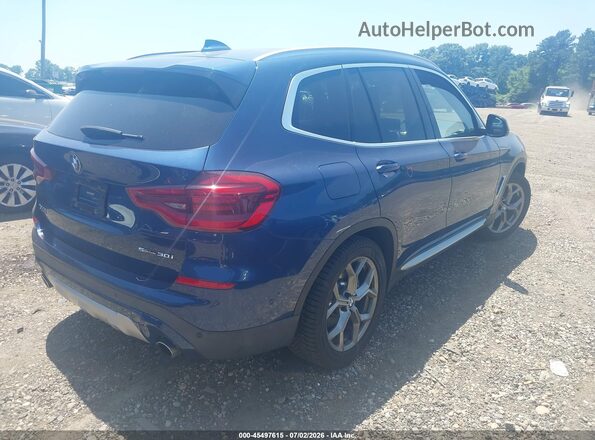 5UXTY3C02M9H33124 2021 BMW X3 Синий Задняя правая четверть