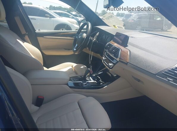 5UXTY3C02M9H33124 2021 BMW X3 Синий Вид салона спереди