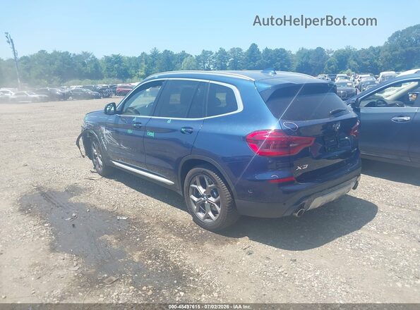 5UXTY3C02M9H33124 2021 BMW X3 Синий Задняя левая четверть