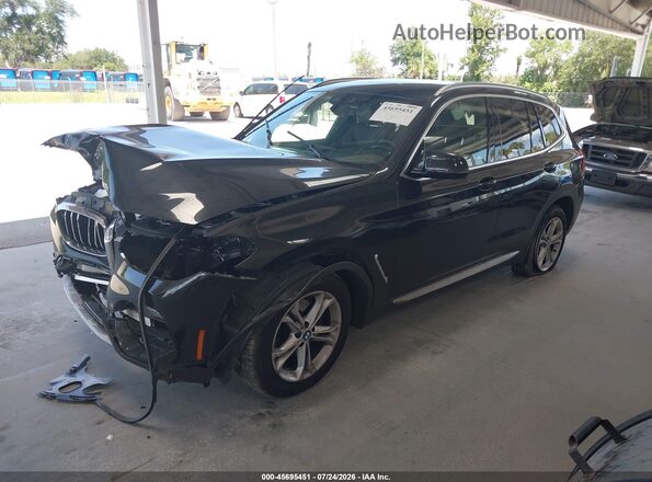5UXTY3C02M9H99043 2021 BMW X3 Black Առջևի ձախ երեք քառորդ տեսարան