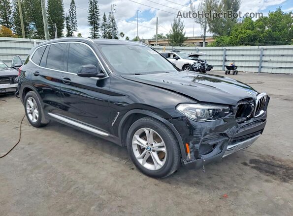 5UXTY3C03M9E10605 2021 BMW X3 Black წინა მარჯვენა