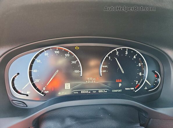 5UXTY3C04L9C87475 2020 BMW X3 Black Instrument cluster view