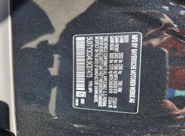 5UXTY3C04L9C87475 2020 BMW X3 Black VIN sticker view
