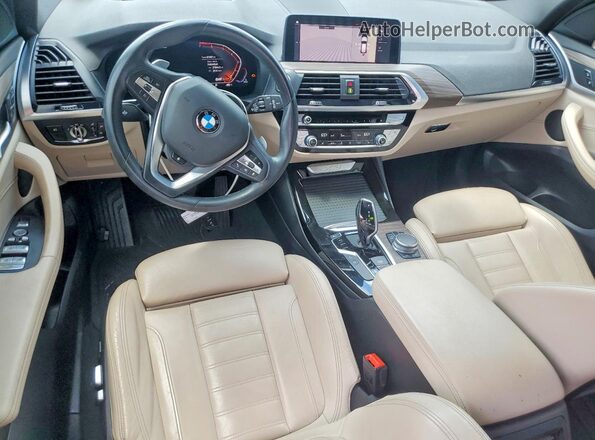 5UXTY3C06L9C71505 2020 BMW X3 White Dashboard view