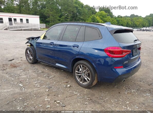 5UXTY3C06M9F37638 2021 BMW X3 Blue Rear left