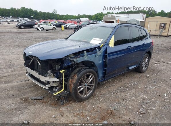 5UXTY3C06M9F37638 2021 BMW X3 Blue Front left