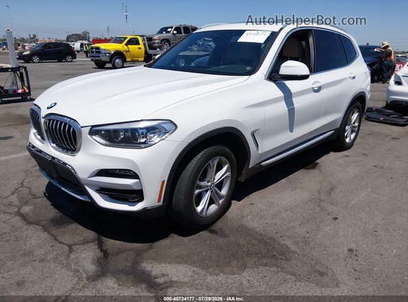5UXTY3C07M9E60407 2021 BMW X3 White Front left
