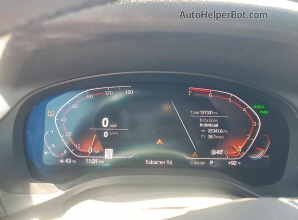 5UXTY3C08L9B07835 2020 BMW X3 Black Instrument cluster view