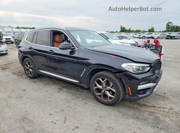5UXTY3C08M9E19932 2021 BMW X3 Black Front right