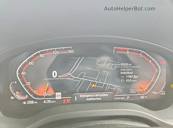 5UXTY3C08M9E19932 2021 BMW X3 Black Instrument cluster view