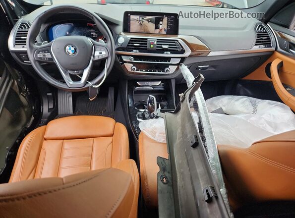 5UXTY3C08M9E19932 2021 BMW X3 Black Dashboard view