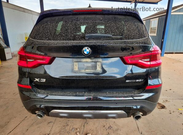 5UXTY3C09L9D07199 2020 BMW X3 Black უკანა ხედი