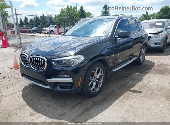 5UXTY3C0XL9B39783 2020 BMW X3 Black Առջևի ձախ երեք քառորդ տեսարան