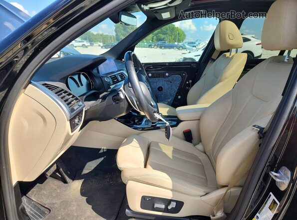 5UXTY3C0XLLE54828 2020 BMW X3 Black Widok wnętrza z przodu