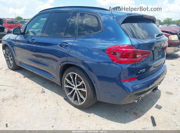 5UXTY5C00M9H89123 2021 BMW X3 Blue Հետևի ձախ