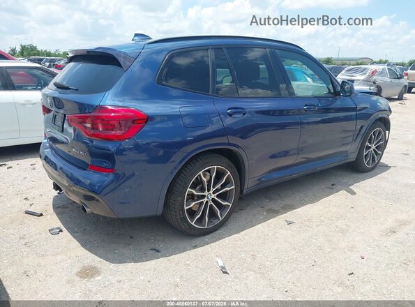5UXTY5C00M9H89123 2021 BMW X3 Blue Հետևի աջ