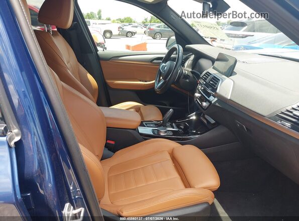 5UXTY5C00M9H89123 2021 BMW X3 Blue Սալոնի դիմացի տեսք