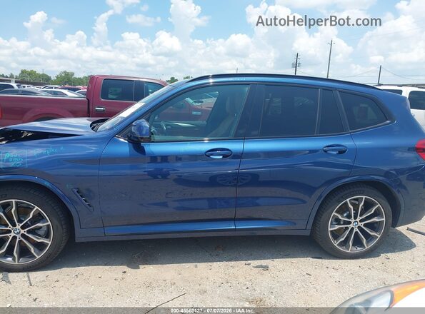 5UXTY5C00M9H89123 2021 BMW X3 Blue Սալոնի 360 աստիճան տեսք