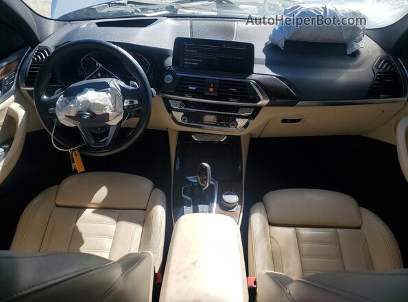 5UXTY5C01L9B91914 2020 BMW X3 White Dashboard view