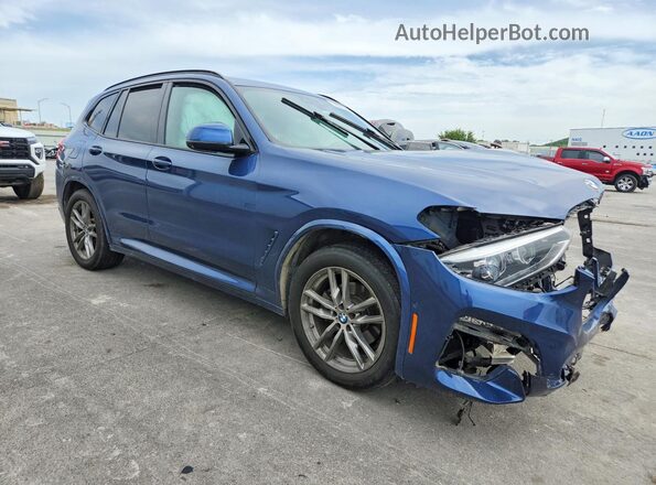 5UXTY5C02M9D97096 2021 BMW X3 Blue Front right