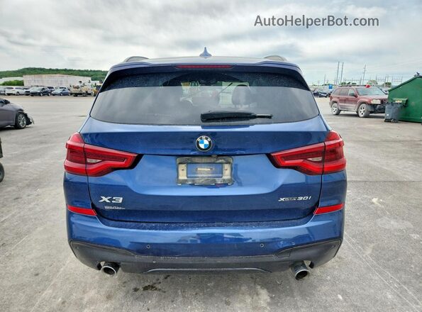 5UXTY5C02M9D97096 2021 BMW X3 Blue Rear view