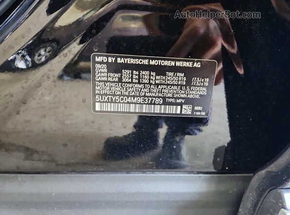 5UXTY5C04M9E37789 2021 BMW X3 Black VIN sticker view