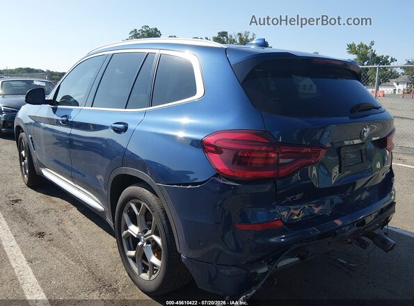 5UXTY5C04M9F21496 2021 BMW X3 Blue Trasero izquierdo