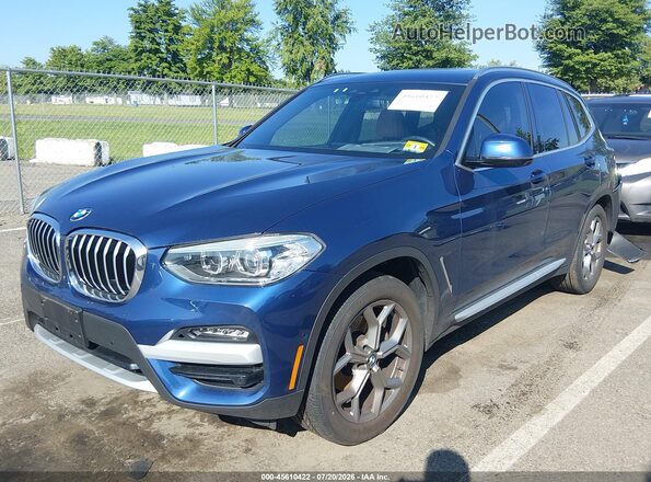 5UXTY5C04M9F21496 2021 BMW X3 Blue Vista tres cuartos delantera izquierda