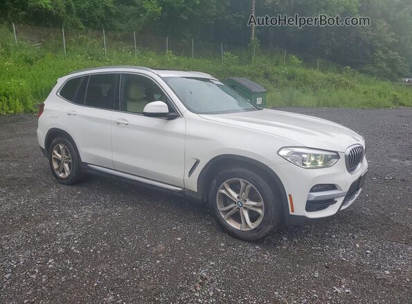 5UXTY5C04M9G72855 2021 BMW X3 White Delantero derecho