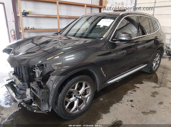 5UXTY5C04M9H40748 2021 BMW X3 Black წინა მარცხენა ხედი სამი მეოთხედიდან