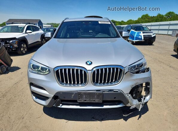 5UXTY5C06M9H22123 2021 BMW X3 Серебряный Вид спереди
