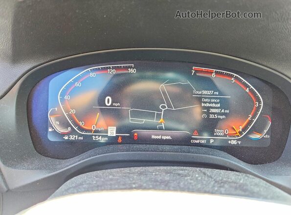 5UXTY5C06M9H22123 2021 BMW X3 Серебряный Вид щитка приборов