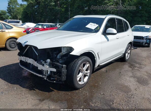 5UXTY5C08M9F41606 2021 BMW X3 White Առջևի ձախ երեք քառորդ տեսարան