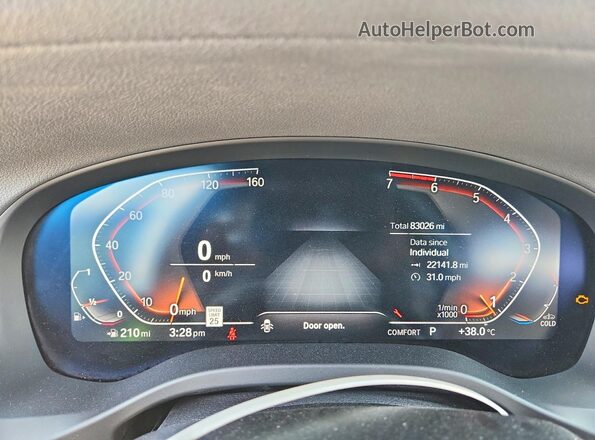5UXTY5C08M9F54503 2021 BMW X3 Black Instrument cluster view