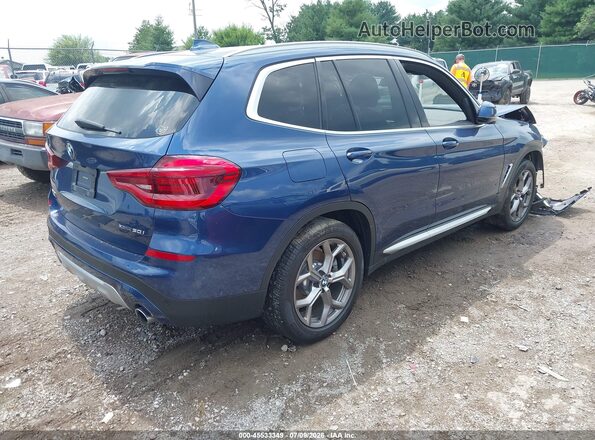 5UXTY5C09L9B63701 2020 BMW X3 Blue Հետևի աջ