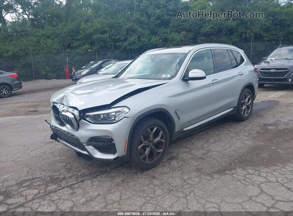5UXTY5C0XM9E96488 2021 BMW X3 Серебряный Передняя левая четверть