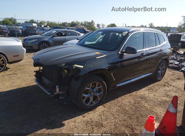 5UXTY5C0XM9F25875 2021 BMW X3 Black Front left