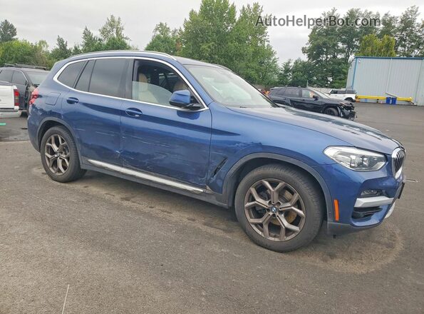 5UXTY5C0XM9F50078 2021 BMW X3 Blue Առջևի աջ