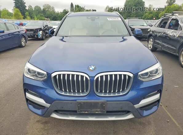 5UXTY5C0XM9F50078 2021 BMW X3 Blue Դիմացի տեսք
