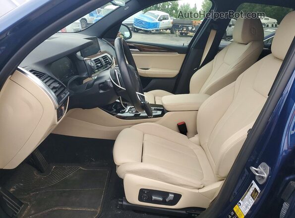 5UXTY5C0XM9F50078 2021 BMW X3 Blue Սալոնի դիմացի տեսք