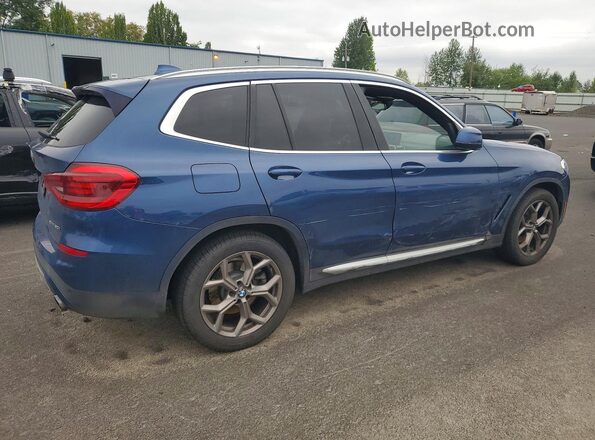 5UXTY5C0XM9F50078 2021 BMW X3 Blue Հետևի աջ